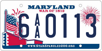 MD license plate 6AA0113