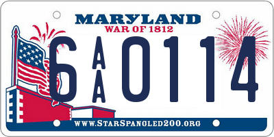 MD license plate 6AA0114