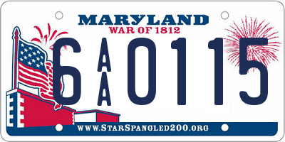 MD license plate 6AA0115