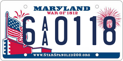 MD license plate 6AA0118