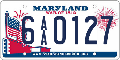 MD license plate 6AA0127