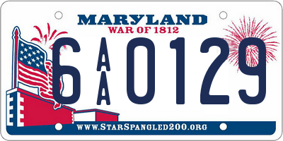 MD license plate 6AA0129