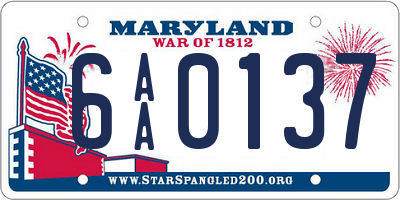 MD license plate 6AA0137