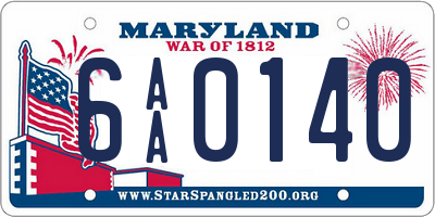 MD license plate 6AA0140