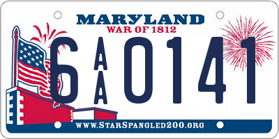 MD license plate 6AA0141