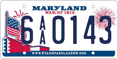 MD license plate 6AA0143