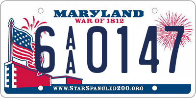 MD license plate 6AA0147