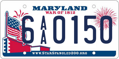 MD license plate 6AA0150