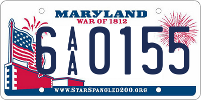 MD license plate 6AA0155