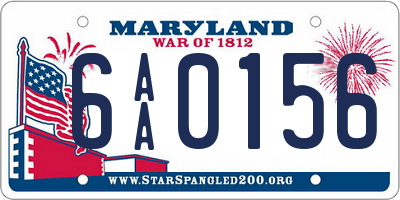 MD license plate 6AA0156