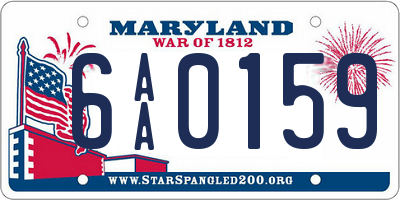 MD license plate 6AA0159