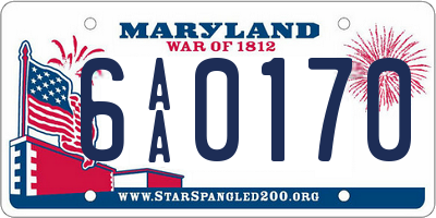 MD license plate 6AA0170