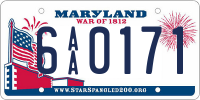 MD license plate 6AA0171