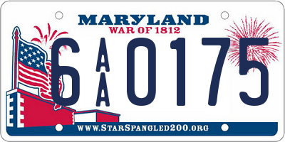 MD license plate 6AA0175