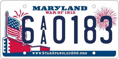 MD license plate 6AA0183