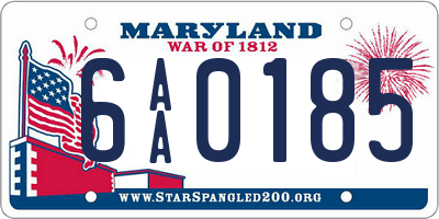 MD license plate 6AA0185