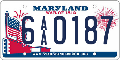 MD license plate 6AA0187