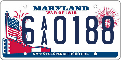 MD license plate 6AA0188