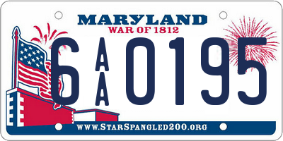 MD license plate 6AA0195