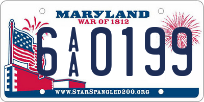 MD license plate 6AA0199