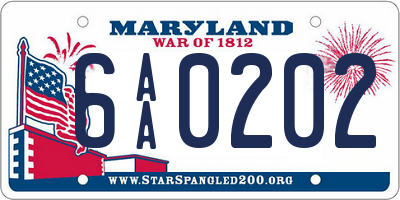 MD license plate 6AA0202