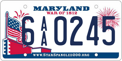 MD license plate 6AA0245