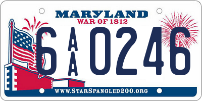 MD license plate 6AA0246