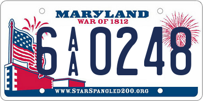 MD license plate 6AA0248