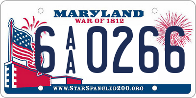 MD license plate 6AA0266