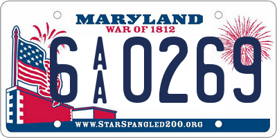 MD license plate 6AA0269