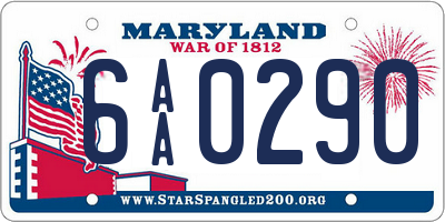 MD license plate 6AA0290