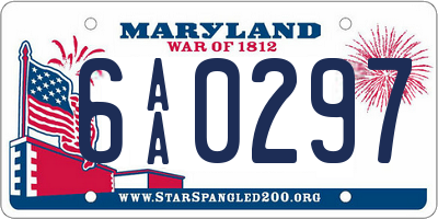 MD license plate 6AA0297