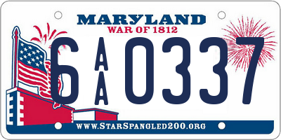 MD license plate 6AA0337