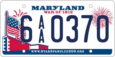 MD license plate 6AA0370