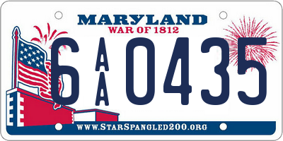 MD license plate 6AA0435