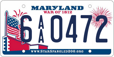 MD license plate 6AA0472