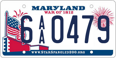 MD license plate 6AA0479