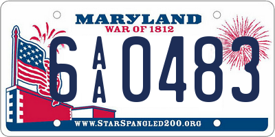 MD license plate 6AA0483