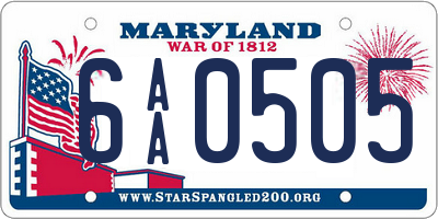 MD license plate 6AA0505