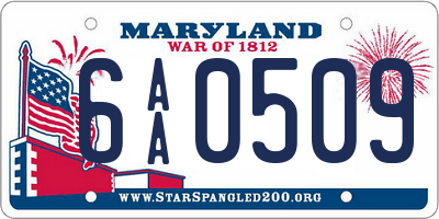 MD license plate 6AA0509