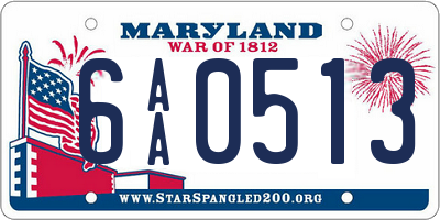 MD license plate 6AA0513