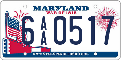 MD license plate 6AA0517