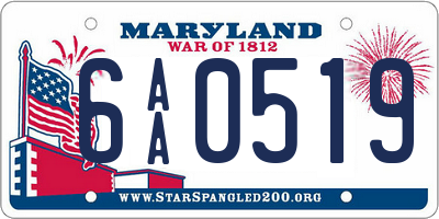 MD license plate 6AA0519