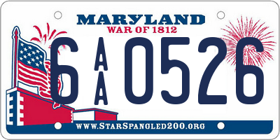 MD license plate 6AA0526