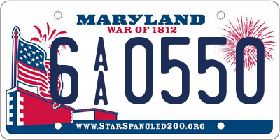 MD license plate 6AA0550