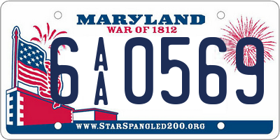 MD license plate 6AA0569