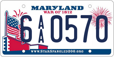 MD license plate 6AA0570