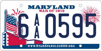 MD license plate 6AA0595