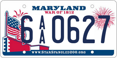 MD license plate 6AA0627