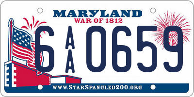 MD license plate 6AA0659